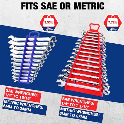 WORKPRO 4-Pack Magnetic Wrench Organizer,15-Slot and 12-Slot Gripper Holder - style: Gripper Wrench Organizer(4PC)