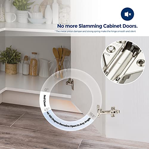 Ravinte Kitchen Cabinet Hinges,165 Degree Door Hinges, 1 Pairs 2 Pack - size: 165 Degree