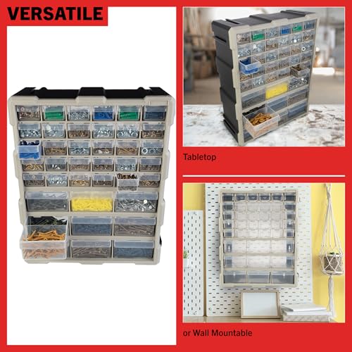 Stalwart 39-Drawer Plastic Small Parts Organizer, Black - style: 39 Drawers