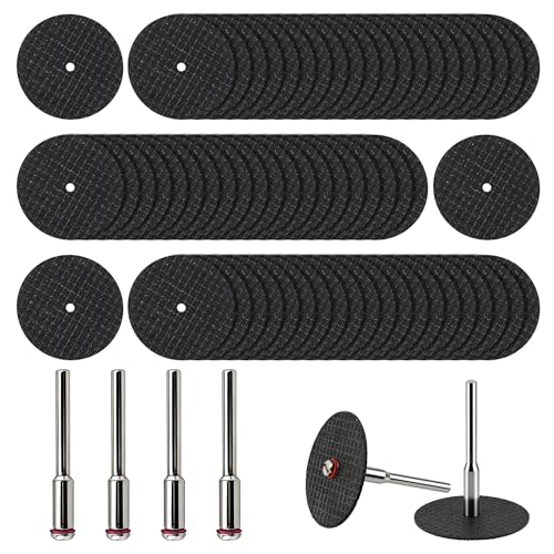 60Pcs Rotary Tool Cut Off Wheel 1-1/4 inch Reinforced Fiberglass Cut Off Wheels and 4Pcs Mandrels