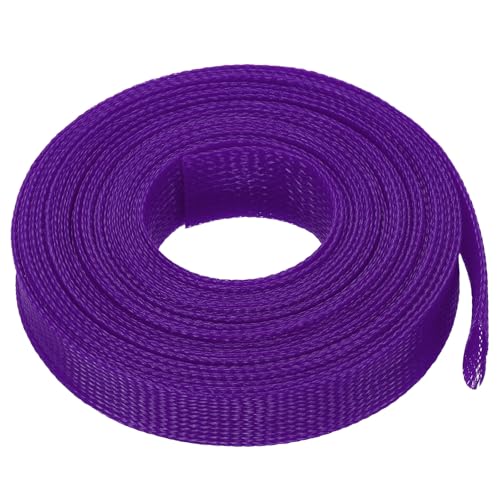 uxcell Expandable Sleeving, 1 1/4-inch 25ft Cable Sleeve, Purple - color: Purple, size: 1 1/4-inch x 25ft