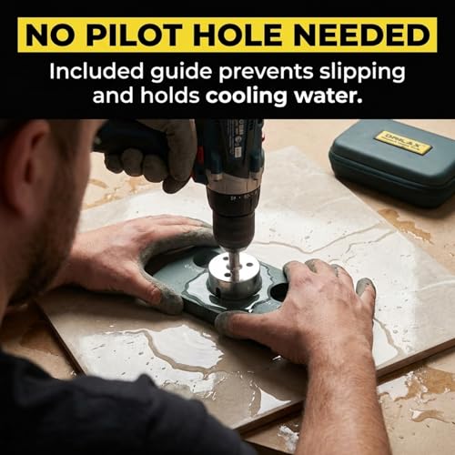 Drilax 3-Pc Diamond Hole Saw Set 1-1/2 to 2 Inch for Granite Countertops - style: 3 Pcs Set 1-1/2", 1-3/4", 2"