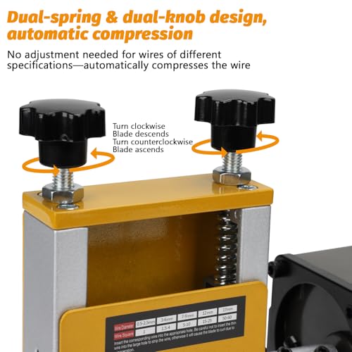 Automatic Wire Stripping Machine,60W Motor & 6 Channels for 0.12''-0.67'' Copper Wire,Electric Cable Stripper Machine with Manual Hand Cranked for Recycling Copper Wire Stripper(3,5,7,9,12,17mm)