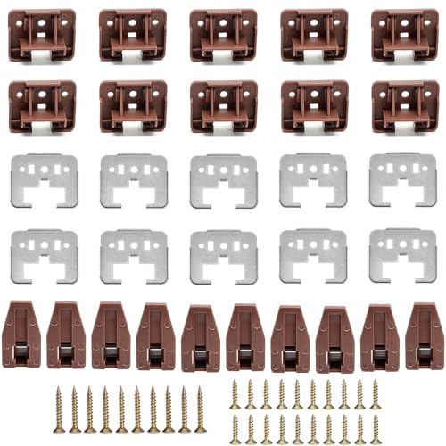 Surf Turtle 10 Sets Center Mount Drawer Track Glides with Metal Backing - style: 10 Pack/Classic With Metal Brackets