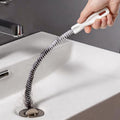 1 Pack Sink Drain Overflow Cleaning Brush, 17.7 Inch Flexible Sewer Hair Catcher for Bathroom Tub and Wash Basin