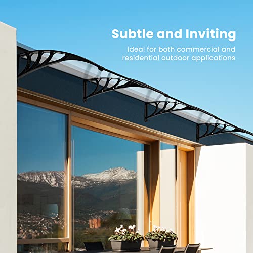 VIVOHOME Polycarbonate Window Door Awning Transparent 38 Inch x 115 Inch - color: Transparent, size: 38 Inch x 115 Inch