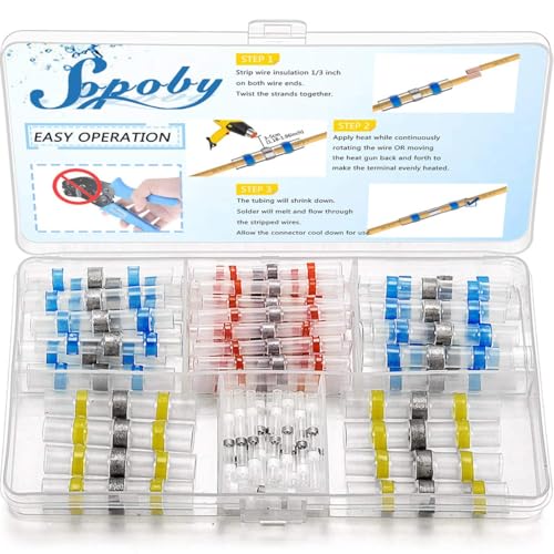 50pcs Solder Seal Wire Connectors, Solder Seal Heat Shrink Butt Connectors - size: 50 pcs