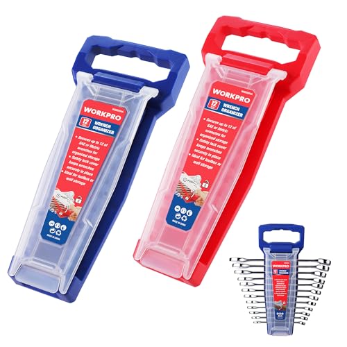 WORKPRO 2-Piece Wrench Organizer, 24-Slot Wrench Holder Set with Lock Cover - style: Plastic Wrench Organizer(2PC)