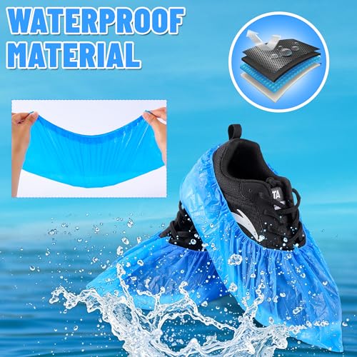 Disposable Shoe Covers, Waterproof Non Slip Booties, 100 Pack