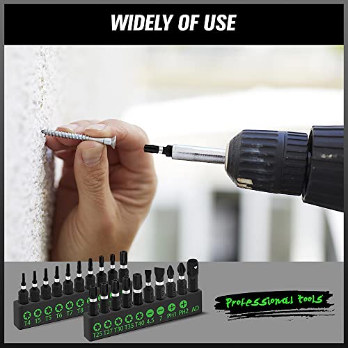 SWANLAKE 20PCS Tamper Resistant Star Bit Set,Torx Bit Set, Impact Grade Security Torx Bits Set,1/4-inch Hex Shank, S2 Alloy Steel, T4-T40 - style: Torx Classic Version