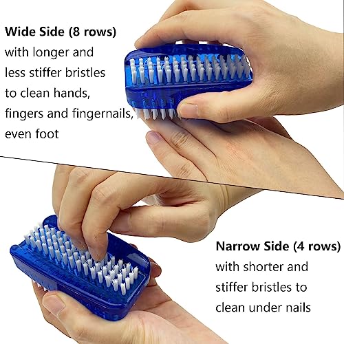GKETN Nail Brush for Cleaning Fingernails 2 Sided Nylon Bristles Fingernail Brush for Cleaning Nail Scrubber Scrub Clean Soft Stiff Nail Scrub Brush, 2 Pack