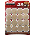 Best Felt Furniture Pads X-PROTECTOR - 48 Premium Chair Felt Pads Floor - size: 48 PCS 1" Beige, Round