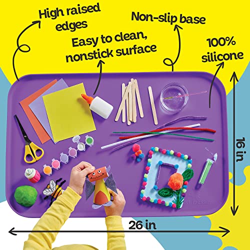 Just Messin’ Silicone Arts and Crafts Mat for Kids, 16" x 26", Purple - color: Purple, size: 16" x 26"