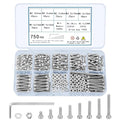750 Pcs M2.5 Screws, Nuts and Washers Set - Metric Hex Socket Head Cap Bolts Kit - Stainless Steel Machine Screws Assortment With Fully Threaded Hex Nuts - size: M2.5