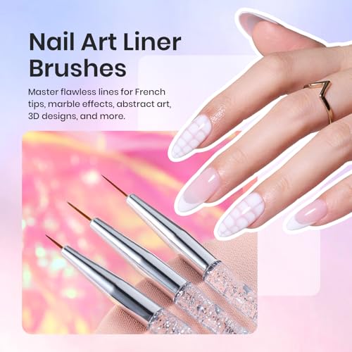 Beetles Nail Art Brushes 31pcs with Case Daul Ended Flower Dotting Tools - color: B - Clear-31