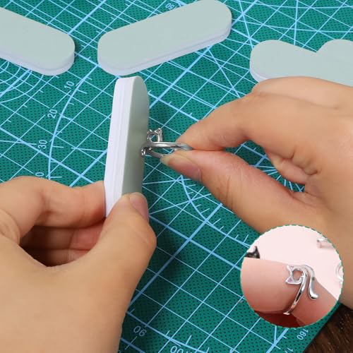 Grevosea 20 Pcs Silver Polish Sticks, Stainless Steel Scratch Remover Double-Sided Cleaning Buffing Bars for Ring Necklace Earrings Jewelry Polishing (2.4x0.78inch)