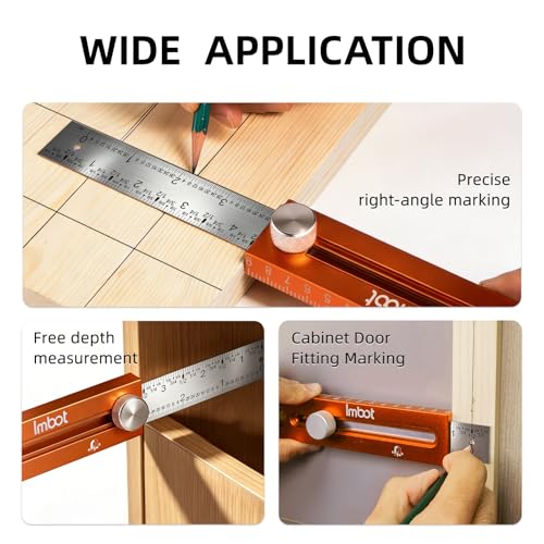 Imbot Adjustable Leveling Marking Ruler for Carpentry Woodworking