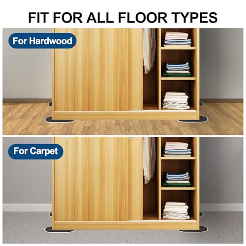 Reusable Large Furniture Movers Sliders for Carpet and Hardwood Floors-8 Pack 9-1/2" Oval Moving Pads Protector for Heavy Duty Sofa Bed Table Desk,Quickly and Easily Move Any Item, Beige