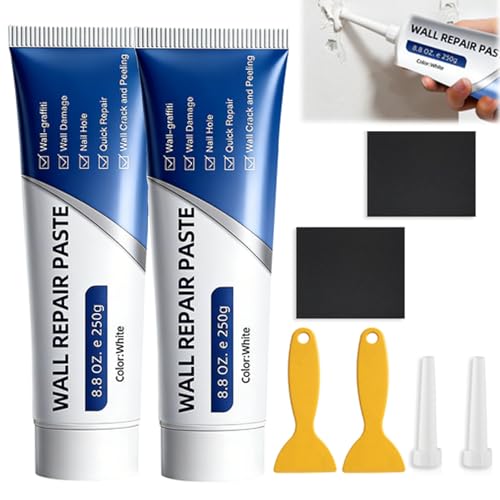 2 Pack Efficient Drywall Repair Kit with Scraper, Quick Drying Wall Repair Paste for Wall Holes, Cracks, Scratches and Graffiti for Holes Cracks Scratches Home DIY Use
