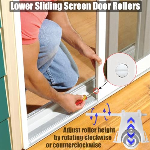 Sliding Screen Door Roller Assembly - style: 2 Pack Lower Rollers