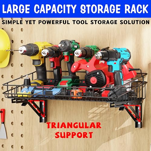 ULIBERMAGNET Large Folding Garage Shelf,Heavy Duty Wire Basket Storage Shelving,400LB Wall Mounted Storage DIY Folding Utility Racks for Garage, Office, Basement, Closet, Kitchen, Laundry - size: 400LB Folding Storage Baskets