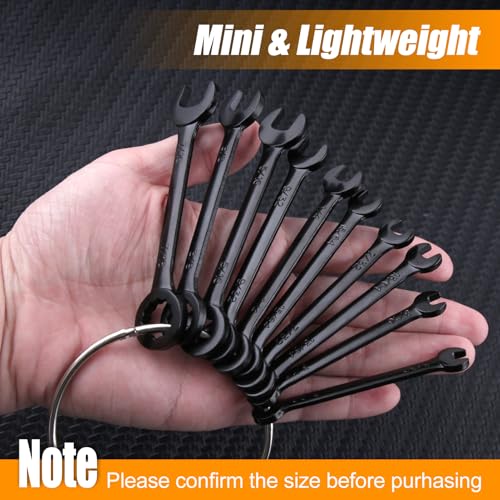 Mini Wrench Set Metric and SAE 20 PCS, 4-11mm & 5/32"-7/16", Black - style: Metric & SAE(Black)