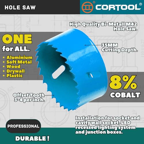 3-1/8 Inch Hole Saw with Arbor for Metal and Wood Cutting, Bi-Metal Hole Cutter, 3-1/8" Hole Saw Kit for Drywall, Wood, PVC Boards, Fiberglass and Vent Pipes - style: 3-1/8"（80mm）
