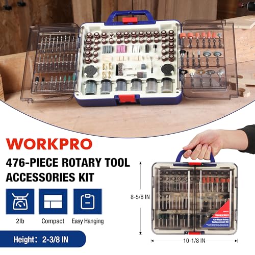 WORKPRO 476PCS Rotary Tool Accessories Kit, 1/8" Shank Rotary Tool Bits - style: 476-Piece Rotary Tool Attachments