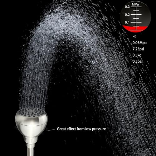High Pressure Shower Head - Powerful Bathroom Pressure Boosting Showerhead - Perfect Universal Replacement for Rain Shower Heads(Brushed Nickel) - color: Brushed Nickel