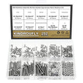 252 Pieces #2-56 x 3/16", 1/4", 5/16", 3/8", 1/2", 5/8", 3/4", 1", Hex Socket Head Cap Screws Nuts Washers Assortment Kit, 304 Stainless Steel, Fully Machine Thread - size: #2-56, style: Socket Head