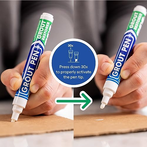 Grout Pen White Tile Grout Paint Marker - Narrow 5mm Tip (7mL) - 3 Pack - style: White
