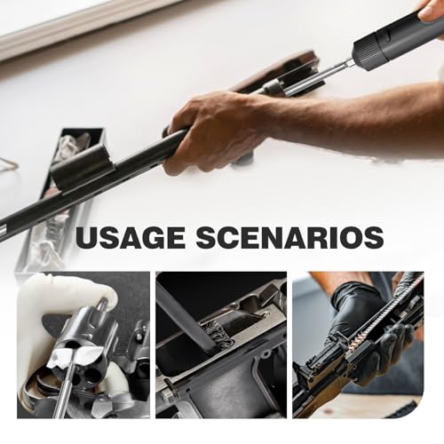 Electric Gun Cleaning Kit Brush Universal Supply for Rifle Handgun Shotgun Pistol Cleaning Brush with Rechargeable Battery, All Calibers and Portable Brush Gun Accessories Gift for Men