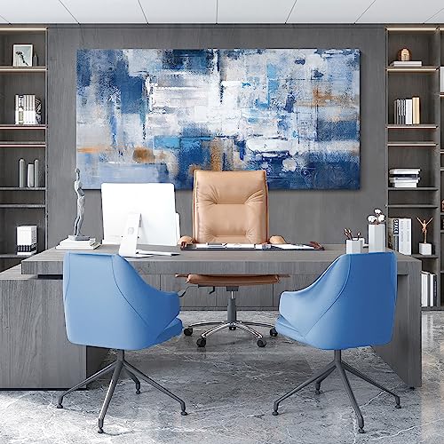 KLAKLA Abstract Canvas Wall Art - Blue and White Picture Artwork for Wall Modern Paintings Wall Decor Living Room Bedroom Office Large Wall Art - color: Blue-White-Gray, size: 58"L x 29"W