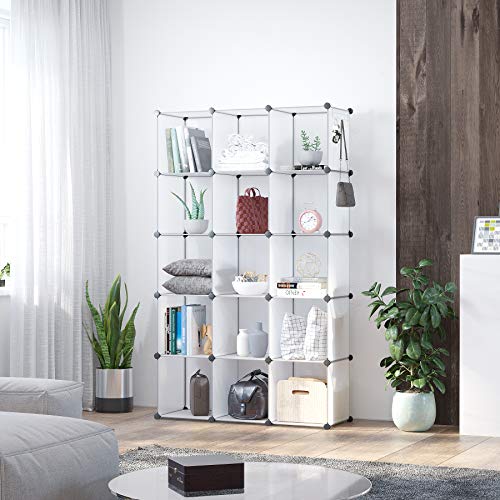 C&AHOME 16 Cube Storage Organizer Cube Shelves Units Storage Cubes, White - color: Transparent White