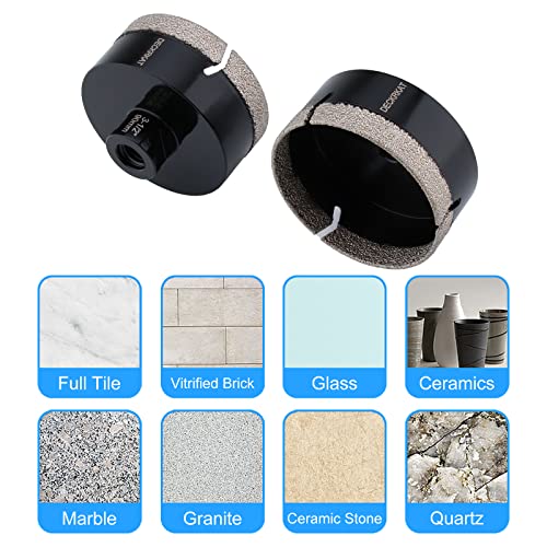 Diamond Hole Saw, 3-1/2" Hole Saw for Tiles Granite Marble Ceramic Glass Porcelain, 90mm Core Drill Bit with 5/8-11 Thread for Angle Grinders & Wet Polishers - size: 3-1/2"(90mm)