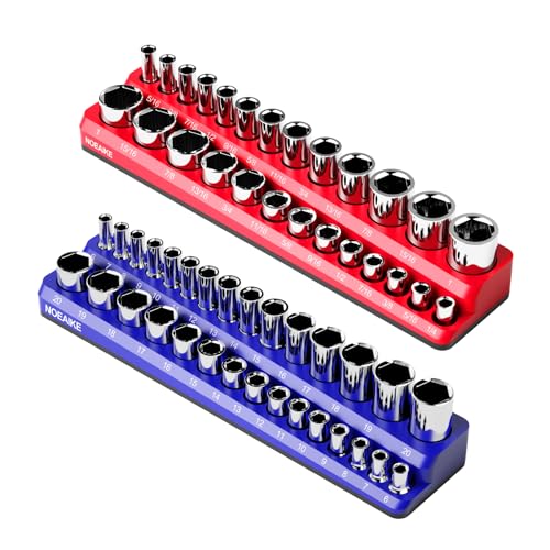 2-Pack 3/8 Inch Magnetic Socket Organizer Metric &SAE - size: 3/8"SAE&METRIC/2PCS