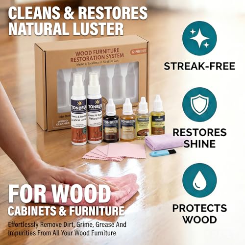 Premium Wood Furniture Care Set (12-Piece) - Includes Wood Cleaner & Water Mark Remover, Dark/Light Scratch Repair Kit & Furniture Care Oil | Friendly for Cabinets, Tables & All Wood Finished Surfaces - size: 7.38 Fl Oz (Pack of 1)