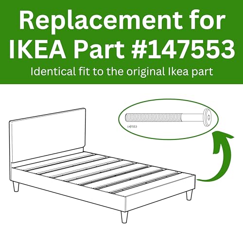 Spare Hardware Parts Replacement for IKEA Furniture Screw Metric Head Cap PF6S Screw - Part #147553 | Joint Connector Bolt M8.0-1.25×85 Full Thread with 5mm Hex Recess | Pack of 4 - size: 147553