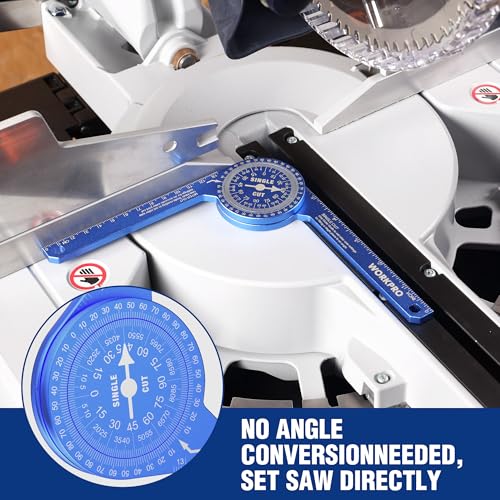 WORKPRO 7.3 Inch Aluminum Miter Saw Protractor, Precision Angle Finder