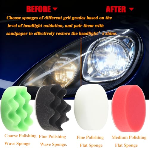 134Pcs Sandpaper 3Inch Sanding Disc Drill Polishing Kit, Wet Sanding Paper Headlight Restoration Kit, 60-10000Grit Hook & Loop Sandpaper Set for Car Wood Metal Glass Resin Expoxy - style: 3inch-134pcs