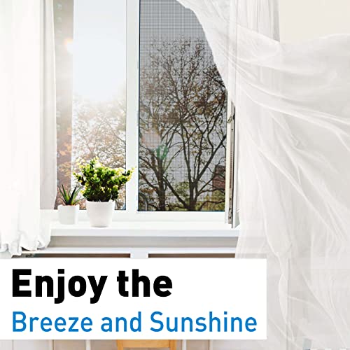 Window Screen Replacement Kit Durable 36" x 90" Polyester Mesh with Tool - color: Black, size: 36" x 90"