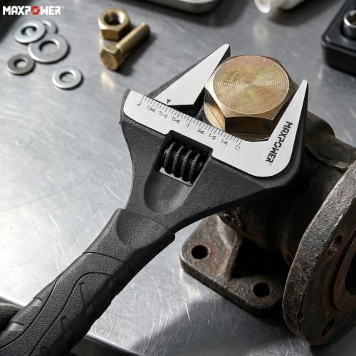 MAXPOWER 6 10-inch Wide Jaw Stubby Adjustable Wrench Set - size: 6 10-inch