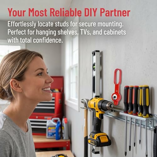 52300 Magnetic Stud Finder, 27 LBS Pull Power Battery-Free Wall Stud Scanner, Detects Wood & Metal Studs Through 5/8" Drywall, 3/4" Plywood, Ceramic Tile