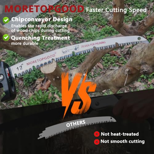 12 Inch Arc Edge Reciprocating Saw Blade with U-Groove Chip Removal Design, 7TPI Japanese Teeth with Arc-Curved Saw Blades for Wood Pruning, Tree Trimming & Wood Cutting, 3‑Pack - size: 12 Inch