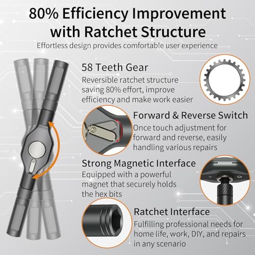 42 in 1 Magnetic Ratchet Screwdriver Set, Multi Bit DIY Magnetic Screwdriver Set with Detachable Ratchet Handle, Portable Precision Repair Tool Kit for Furniture, Electronics, Bicycle New Tools 2026 - size: 42 in 1