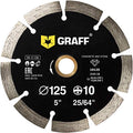 5 Inch Diamond Blade for Angle Grinder — Diamond Cutting Wheel for Cutting Stone, Marble, Granite, Brick, Masonry, Paving Flag, Concrete — Diamond Saw Blades Segment Height 0.394” (10 mm) — GRAFF - size: Ø 5 Inch Segment, style: Diamond Segment Blades