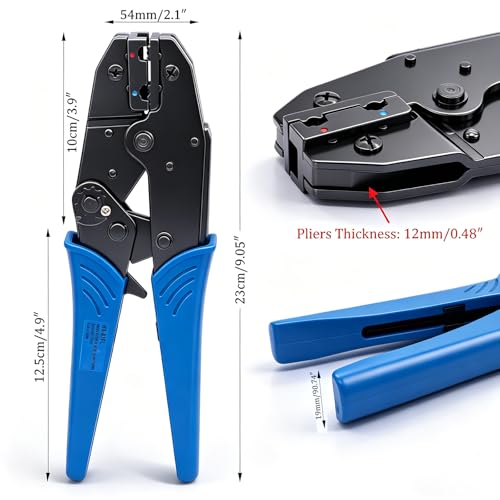 Twidec/Ratchet Crimp Pliers Crimping Tool Ratchet Terminal Crimper Wire Crimp Tool For Crimping Tubular Terminals Nylon Flag Spade Female Connectors HS-07FL - style: HS-07FL
