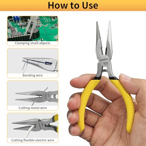 BOOSDEN 5" Needle Nose Pliers, Mini Jewelry Pliers with Side Cutter - size: 5''-1 pack