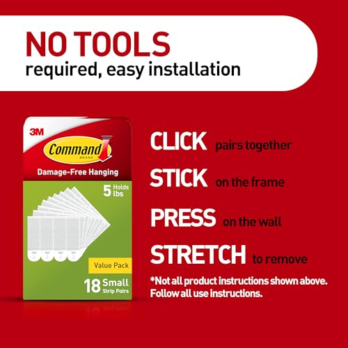 Command 4 lb Small Picture Hanging Strips 36 Pairs (72 Strips), Damage-Free Hanging Picture Hangers, No Tools Wall Hanging Strips for Home Decor, White Adhesive Strips - style: 36 Pairs
