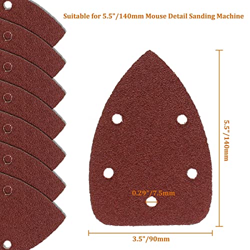 Mouse Detail Sander Sandpaper, 180 Grit, 50 Pcs - size: 180 Grit - 50 Pcs
